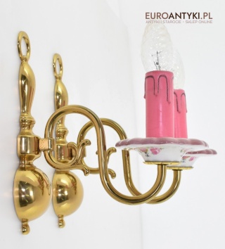 Prowansalskie kinkiety różowe lampki ścienne prowansja dekoracyjne oświetlenie