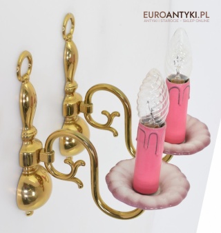 Prowansalskie kinkiety różowe lampki ścienne prowansja dekoracyjne oświetlenie