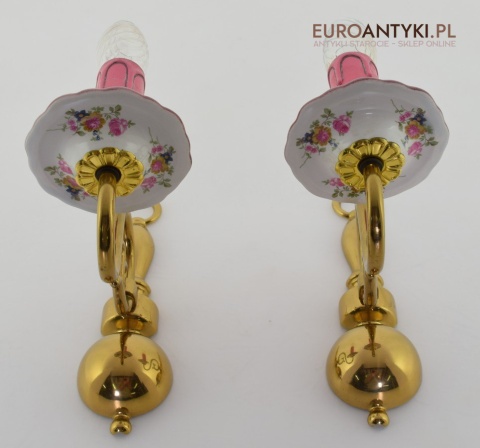 Prowansalskie kinkiety różowe lampki ścienne prowansja dekoracyjne oświetlenie