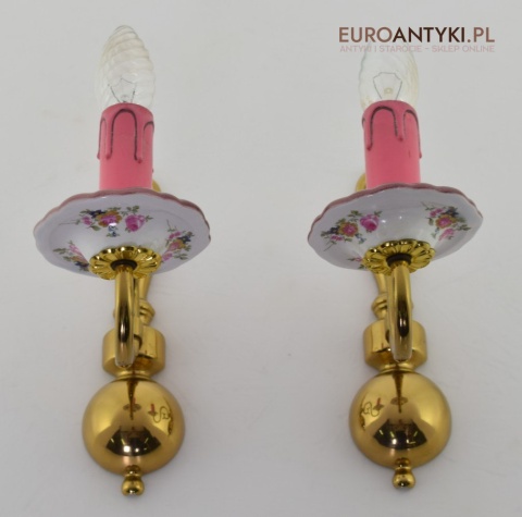 Prowansalskie kinkiety różowe lampki ścienne prowansja dekoracyjne oświetlenie