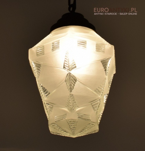 Rasowa lampa art deco lampka do ganku holu klosz art dekowski
