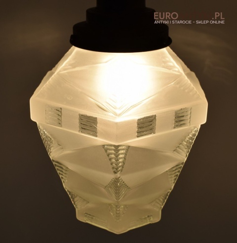 Rasowa lampa art deco lampka do ganku holu klosz art dekowski