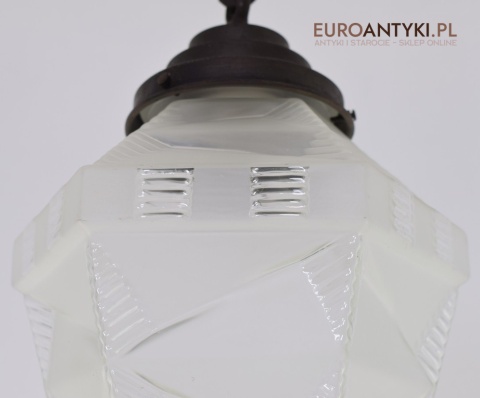 Rasowa lampa art deco lampka do ganku holu klosz art dekowski