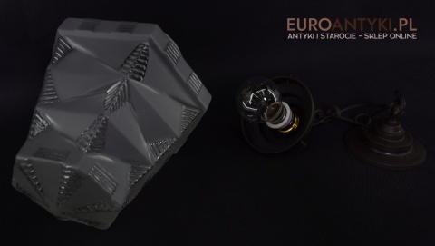 Rasowa lampa art deco lampka do ganku holu klosz art dekowski