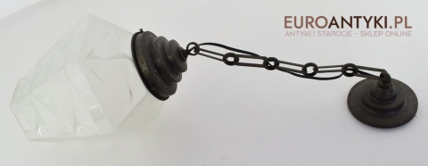 Rasowa lampa art deco lampka do ganku holu klosz art dekowski