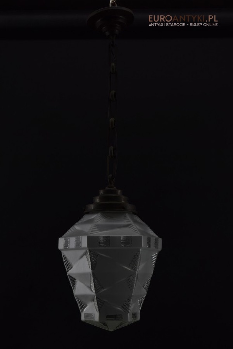 Rasowa lampa art deco lampka do ganku holu klosz art dekowski
