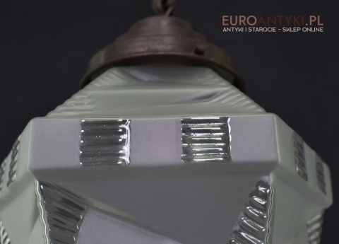 Rasowa lampa art deco lampka do ganku holu klosz art dekowski