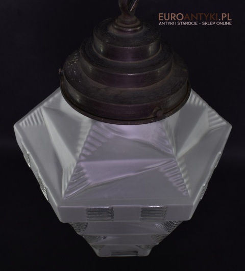 Rasowa lampa art deco lampka do ganku holu klosz art dekowski