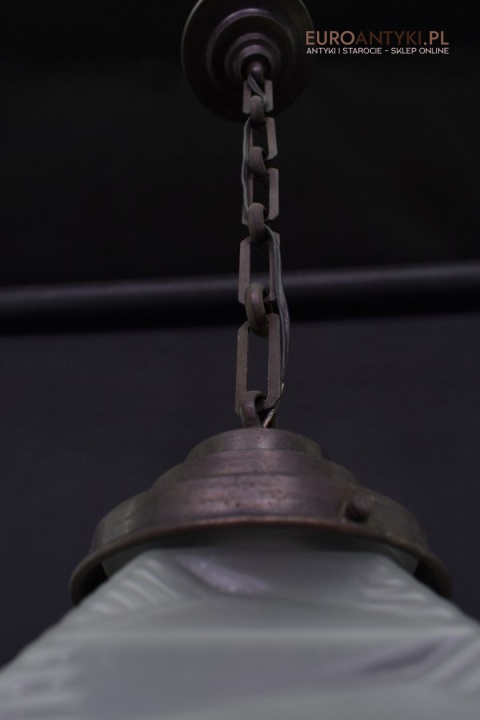 Rasowa lampa art deco lampka do ganku holu klosz art dekowski