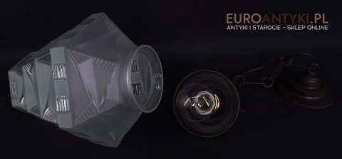 Rasowa lampa art deco lampka do ganku holu klosz art dekowski