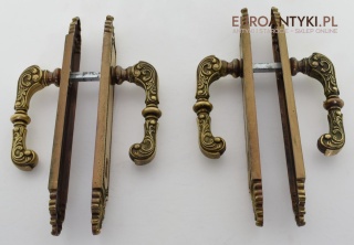 Secesyjne szyldy klamki zabytkowe do drzwi antycznych pałacowe ozdoby dworskie