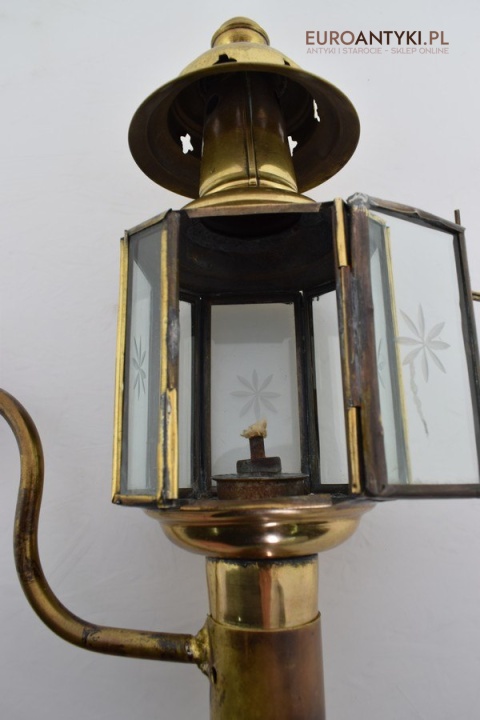 Zabytkowa lampa powozowa latarnia na nafte prawdziwy antyk