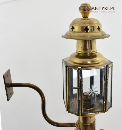 Zabytkowa lampa powozowa latarnia na nafte prawdziwy antyk