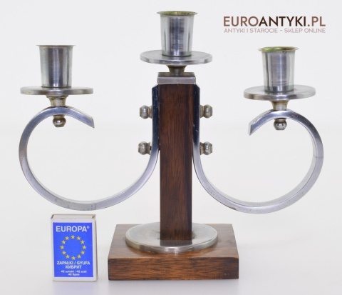 2 oryginalne świeczniki z epoki art deco antyki do domu