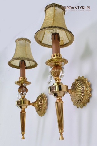 2 spektakularne kinkiety pałacowe lampy ścienne ekskluzywne antyki