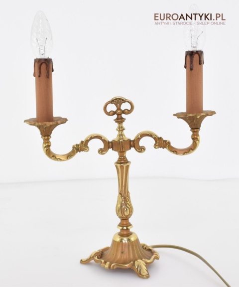 Babcina lampka na stolik lampa nocna barok rokoko z abażurkami antyki