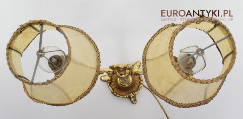 Babcina lampka na stolik lampa nocna barok rokoko z abażurkami antyki