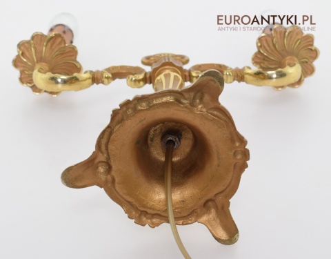 Babcina lampka na stolik lampa nocna barok rokoko z abażurkami antyki