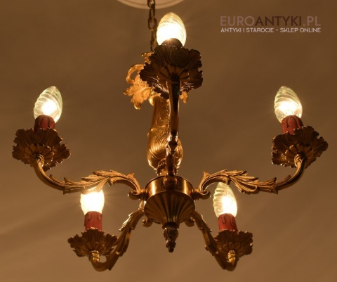 Mały mosiężny żyrandol do holu ganku lampa z mosiądzu na sufit