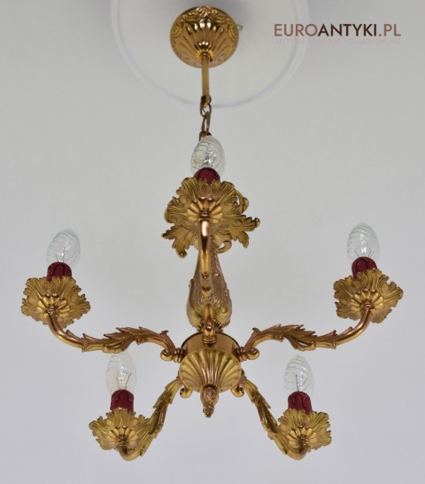 Mały mosiężny żyrandol do holu ganku lampa z mosiądzu na sufit