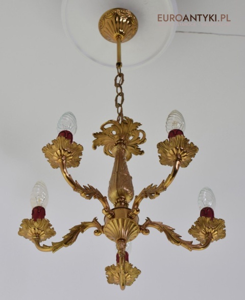 Mały mosiężny żyrandol do holu ganku lampa z mosiądzu na sufit