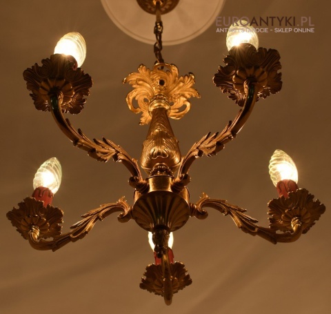 Mały mosiężny żyrandol do holu ganku lampa z mosiądzu na sufit