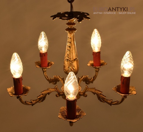 Mały mosiężny żyrandol do holu ganku lampa z mosiądzu na sufit