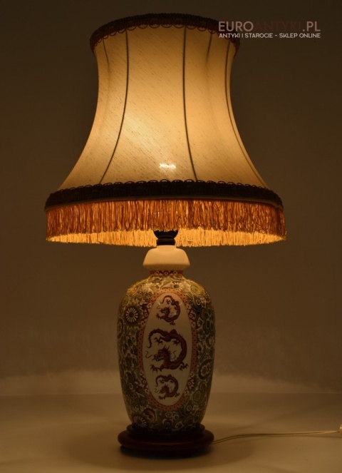 Secesyjna lampka na stolik lampa stołowa babcina antyki do domu