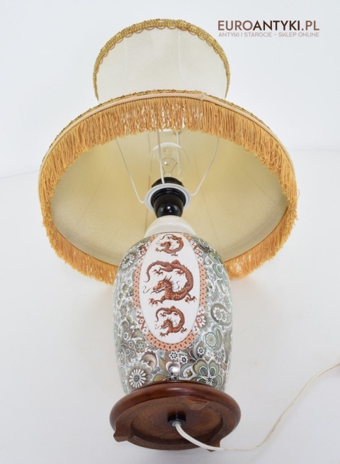 Secesyjna lampka na stolik lampa stołowa babcina antyki do domu