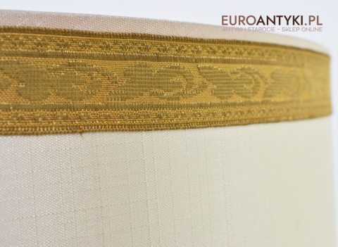 Srebrna lampa stołowa lampka muzealna z abażurem antyk do salonu