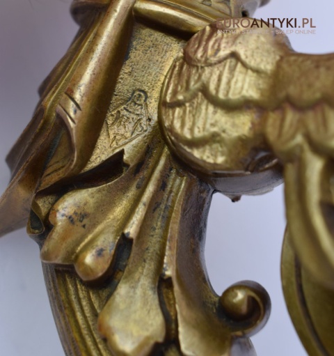 Unikatowy kinkiet SMOK mosiężny antyczna lampka ścienna dworska