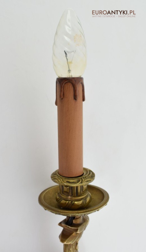 Unikatowy kinkiet SMOK mosiężny antyczna lampka ścienna dworska