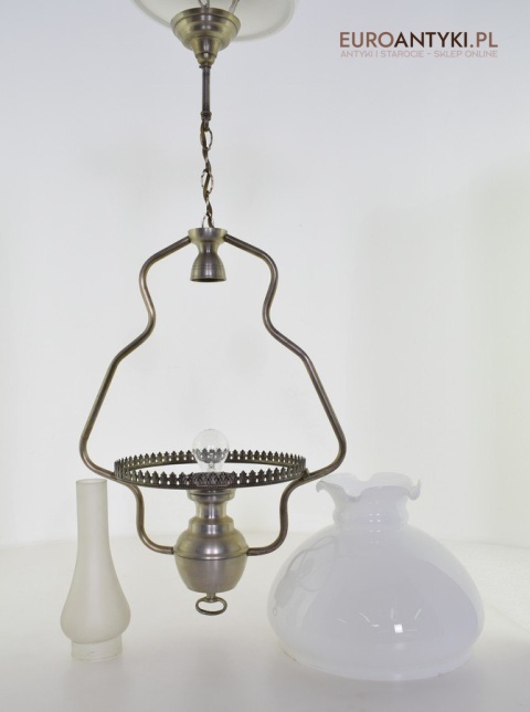 Art deco srebrna lampa wisząca starodawna antyki użytkowe