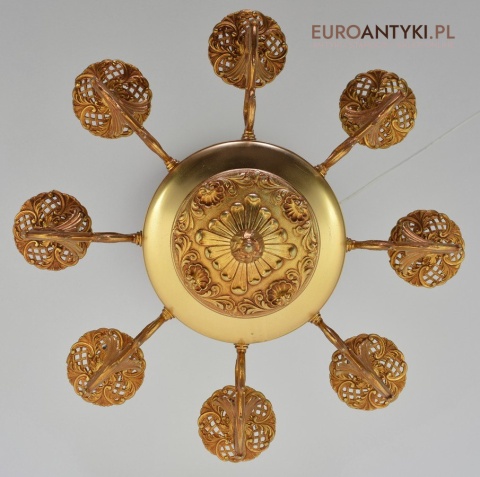 Imponujący żyrandol salonowy ze smokami lampa do dworku pałacyku antyki