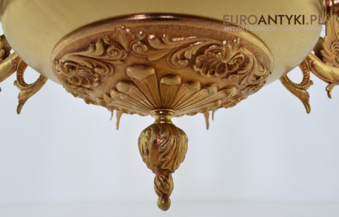 Imponujący żyrandol salonowy ze smokami lampa do dworku pałacyku antyki