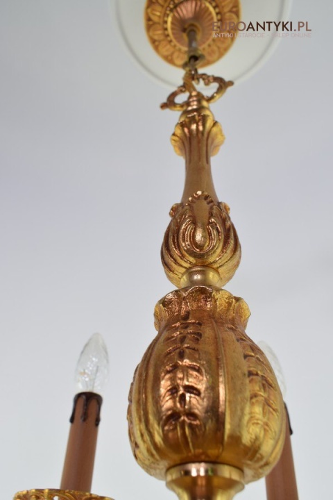Imponujący żyrandol salonowy ze smokami lampa do dworku pałacyku antyki