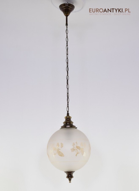 Lampa sufitowa duża szklana kula do klatki schodowej ganku holu antyki