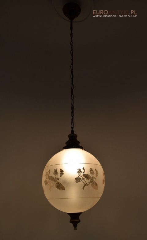 Lampa sufitowa duża szklana kula do klatki schodowej ganku holu antyki