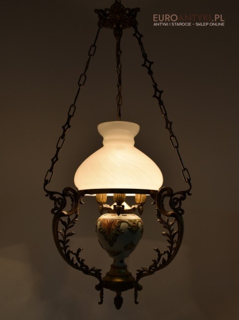 Rewelacyjna lampa sufitowa do dworu pałacyku dworskie oświetlenie antyczne