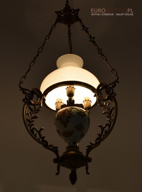 Rewelacyjna lampa sufitowa do dworu pałacyku dworskie oświetlenie antyczne