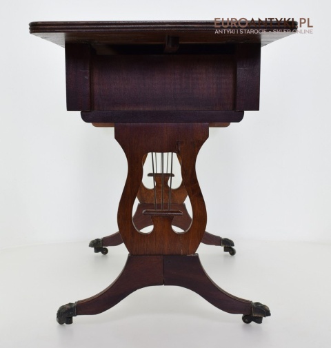 Rozkładany stoliczek Empire mały stolik empir antyk do salonu ganu