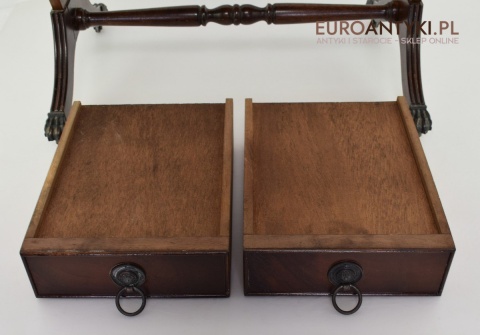 Rozkładany stoliczek Empire mały stolik empir antyk do salonu ganu