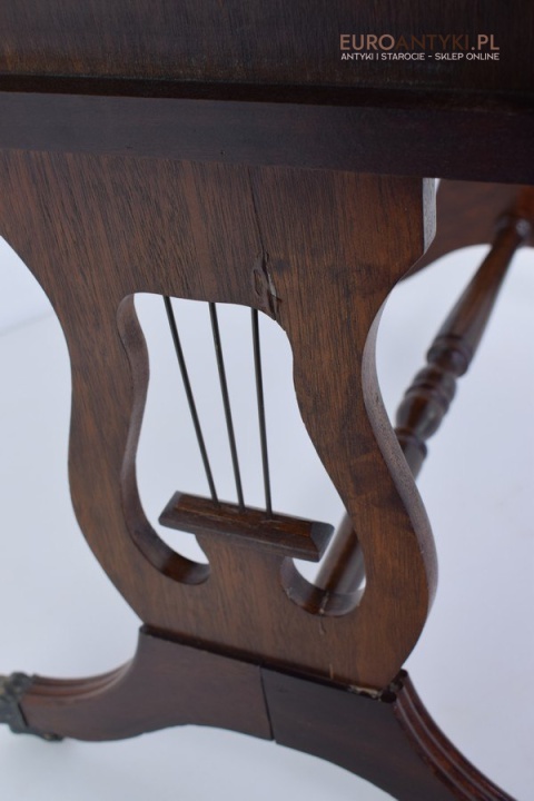 Rozkładany stoliczek Empire mały stolik empir antyk do salonu ganu