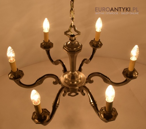 Srebrny żyrandol w angielskim stylu lampa wisząca na korytarz do ganku holu antyki