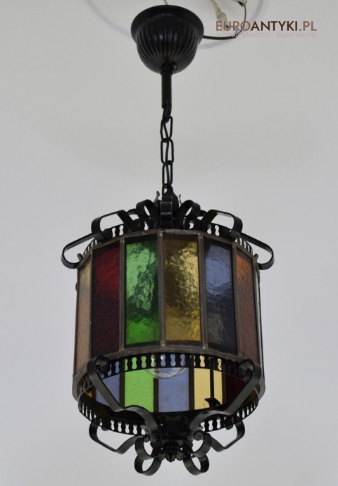 witrażowa lampa cylinder