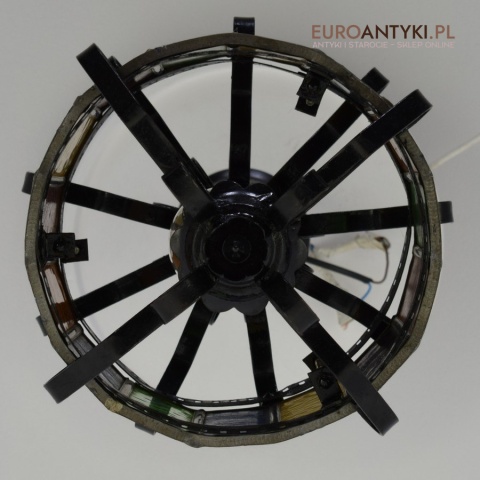 Szklany witrażowy walec lampa sufitowa cylider witraż antyki lampy