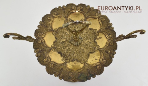 Unikatowa popielnica z Francji popielniczka podłogowa marmur i mosiądz antyk do salonu