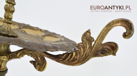 Unikatowa popielnica z Francji popielniczka podłogowa marmur i mosiądz antyk do salonu