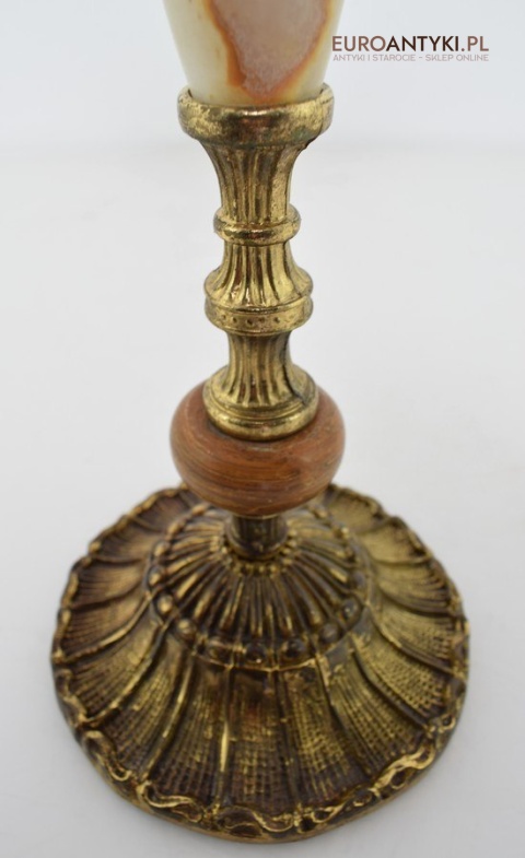 Unikatowa popielnica z Francji popielniczka podłogowa marmur i mosiądz antyk do salonu