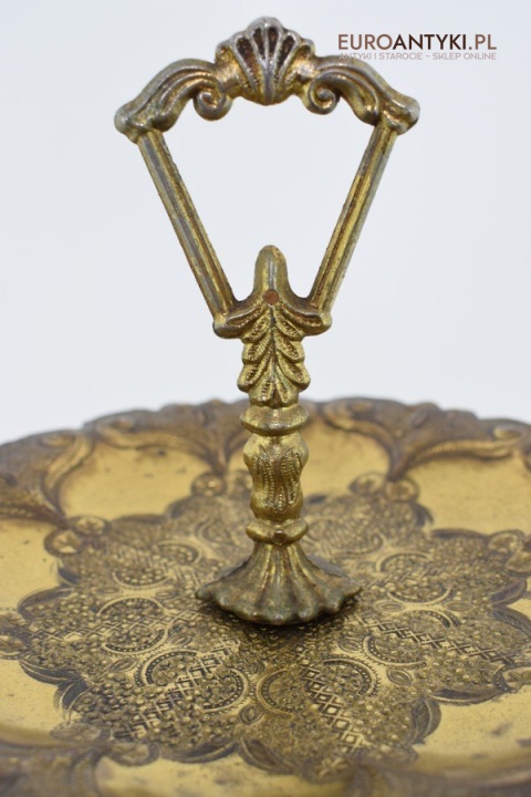 Unikatowa popielnica z Francji popielniczka podłogowa marmur i mosiądz antyk do salonu